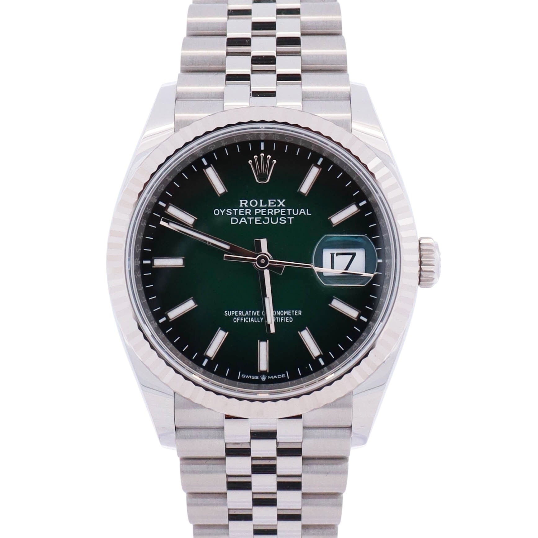 Rolex Datejust 36mm Ombre Green Dial Watch Ref# 126234