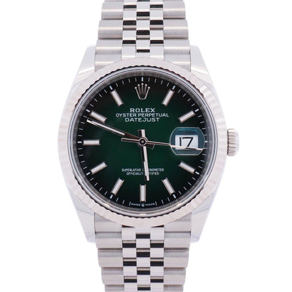Rolex Datejust 36mm Ombre Green Dial Watch Ref# 126234