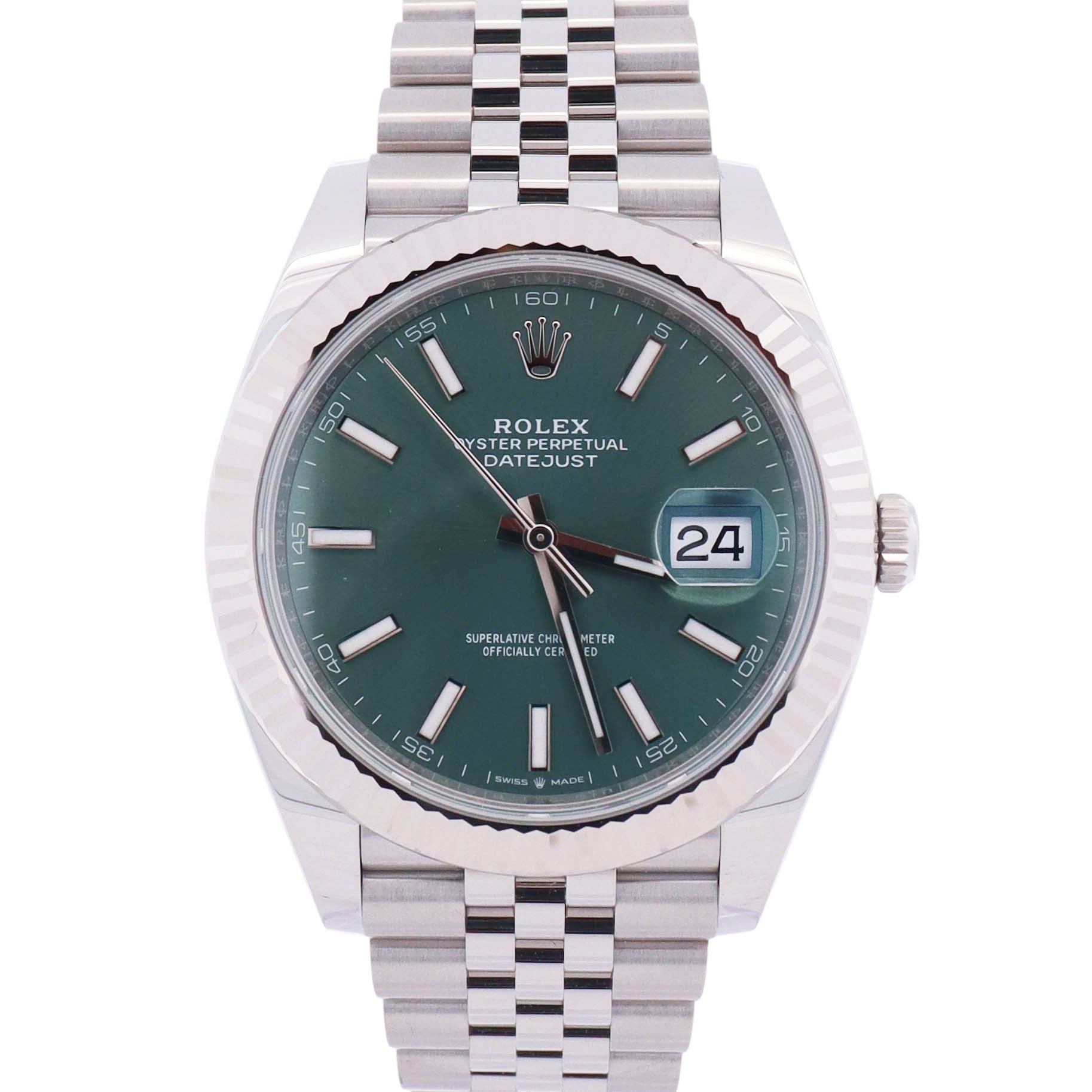 Rolex Datejust 41mm Mint Green Dial Watch Ref# 126334