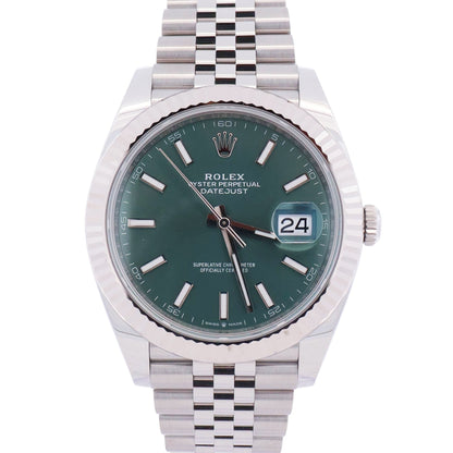 Rolex Datejust 41mm Mint Green Dial Watch Ref# 126334