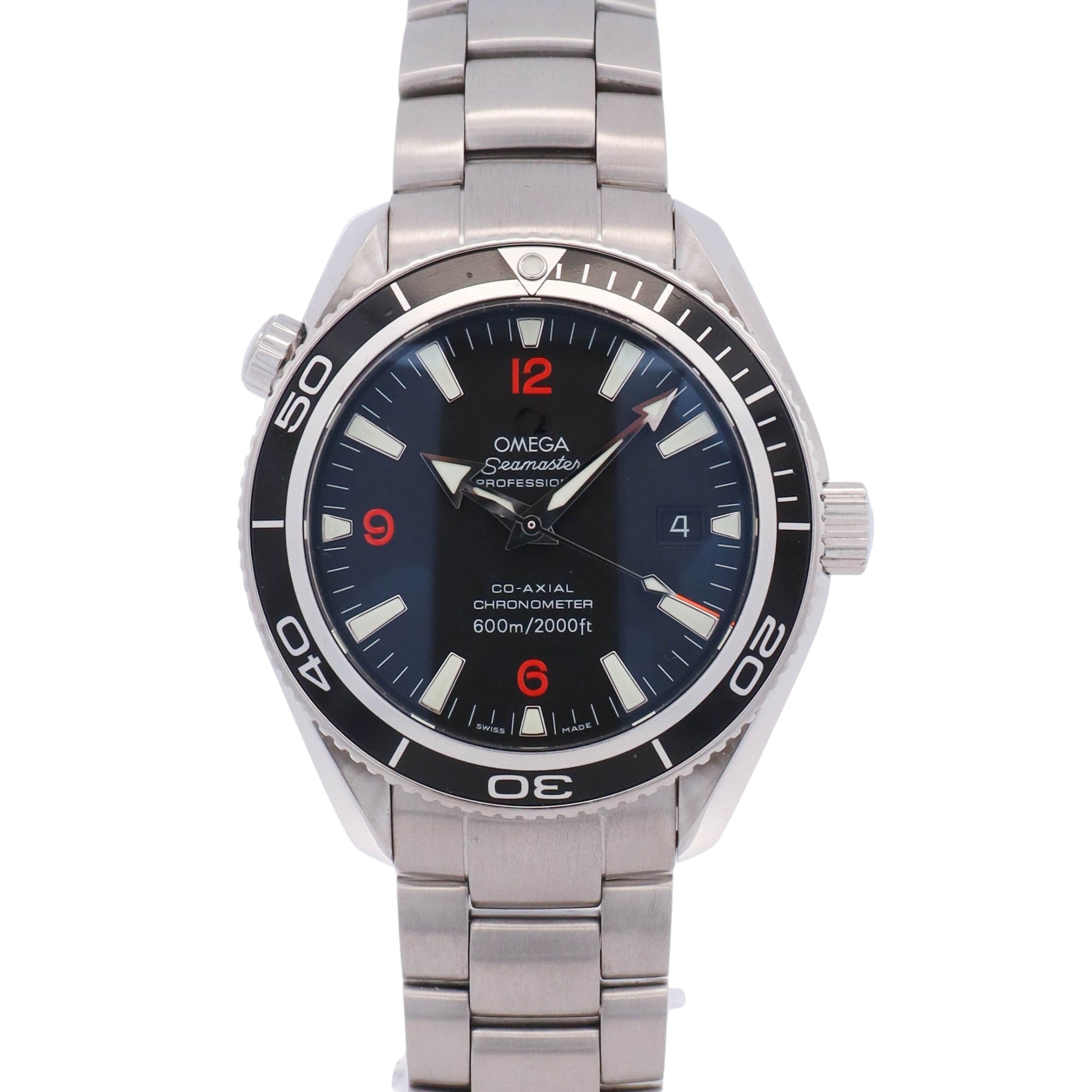 Omega Seamaster Planet Ocean Stainless Steel 42mm Black Stick Dial Watch Ref# 2200.51.00