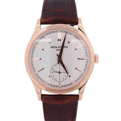 Patek Philippe Calatrava 39mm White Dial Watch Ref# 6119R-001