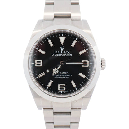 Rolex Explorer 39mm Black Dial Watch Ref# 214270