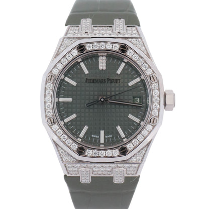 Audemars Piguet Royal Oak 37mm Green Dial Watch Ref# 15551BC.ZZ.D405CR.01