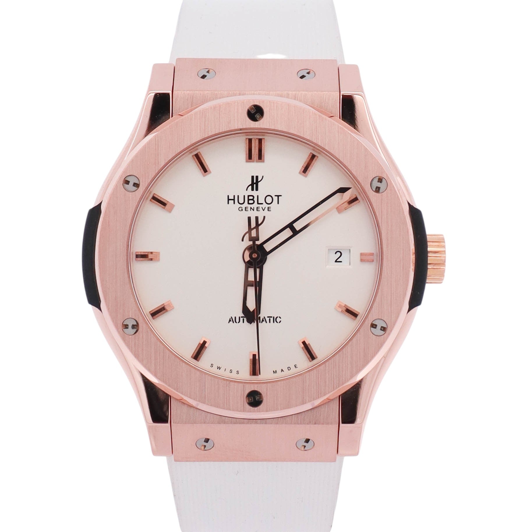 Hublot Classic Fusion 42mm Silver Opaline Dial Watch Ref# 542.OX.2610.LR