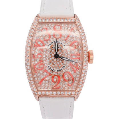 Frank Muller Cintree Curvex 32x45mm  Factory Pave Orange Dial Watch Ref# 5850 CH D CD