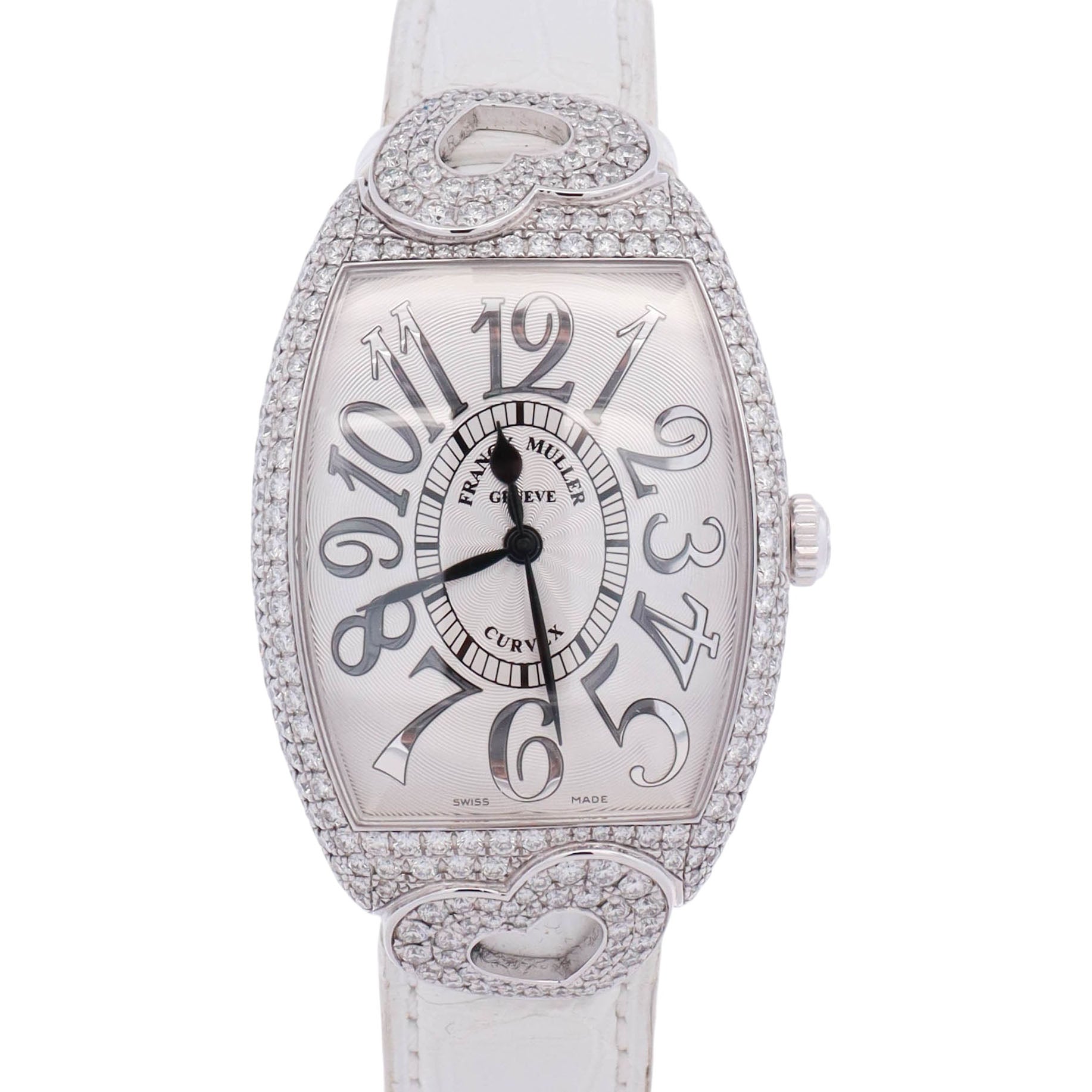 Franck Muller Cintrée Curvex 31 mm × 43 mm Silver Arabic Dial Watch Ref# 2852 SC RELIEF HJ