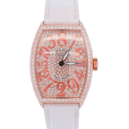 Frank Muller Cintree Curvex 32x45mm  Factory Pave Orange Dial Watch Ref# 5850 CH D CD
