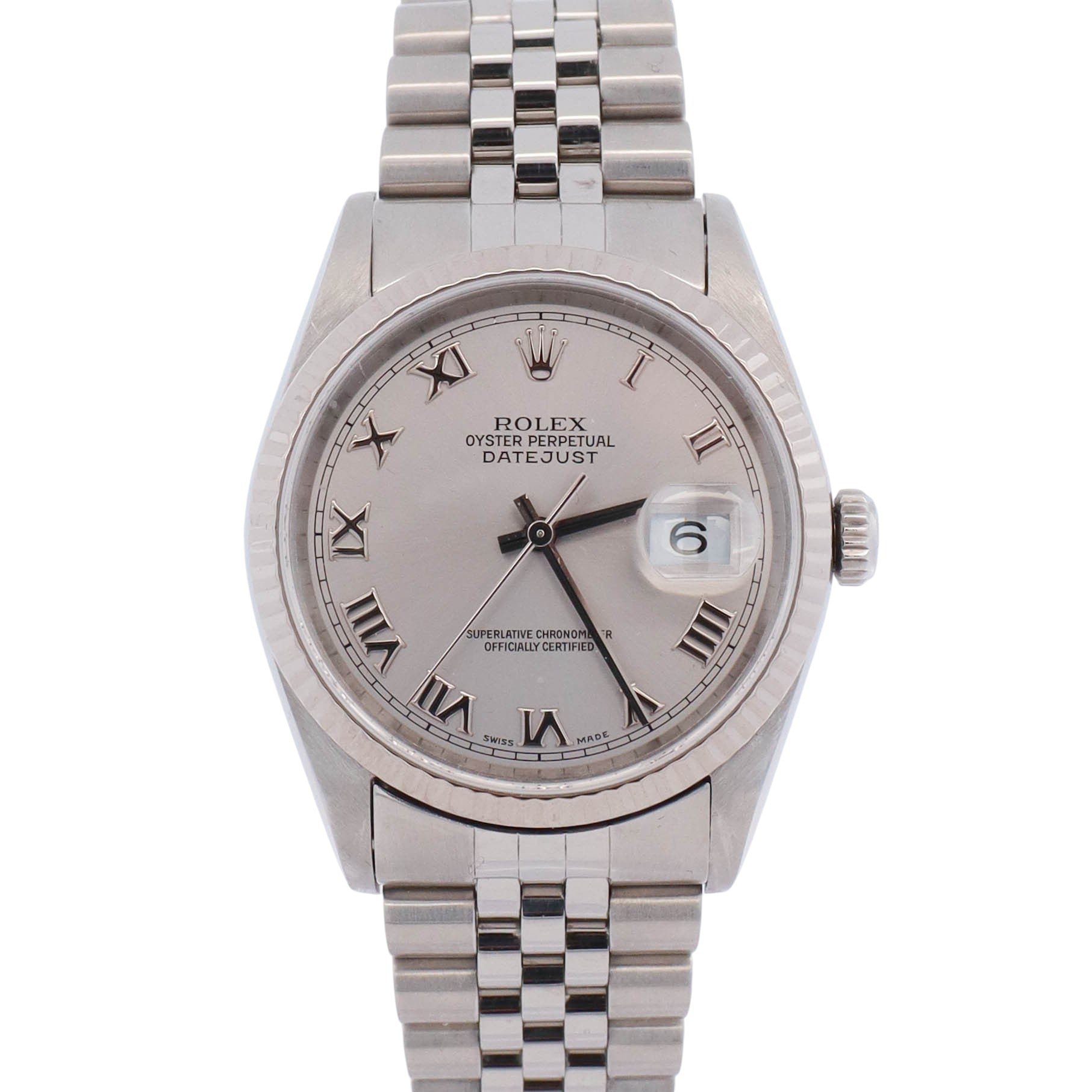 Rolex Datejust 36mm Silver Dial Watch Ref# 16234