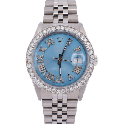 Rolex Datejust 36mm Custom Blue Dial Watch Ref# 16234