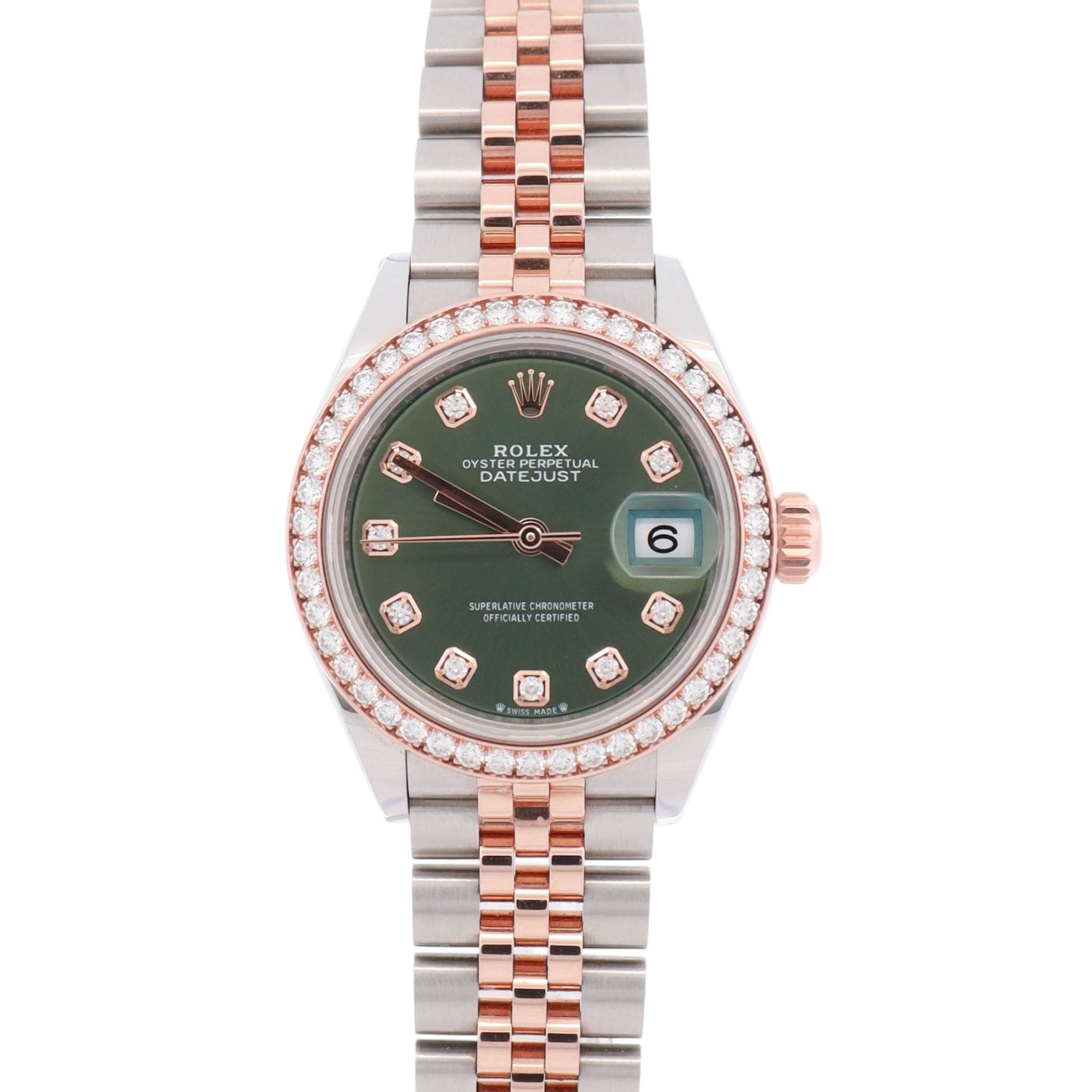 Rolex Datejust 28mm Green Dial Watch Ref# 279381RBR