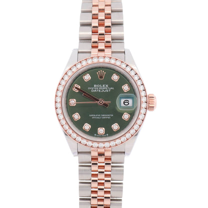 Rolex Datejust 28mm Green Dial Watch Ref# 279381RBR