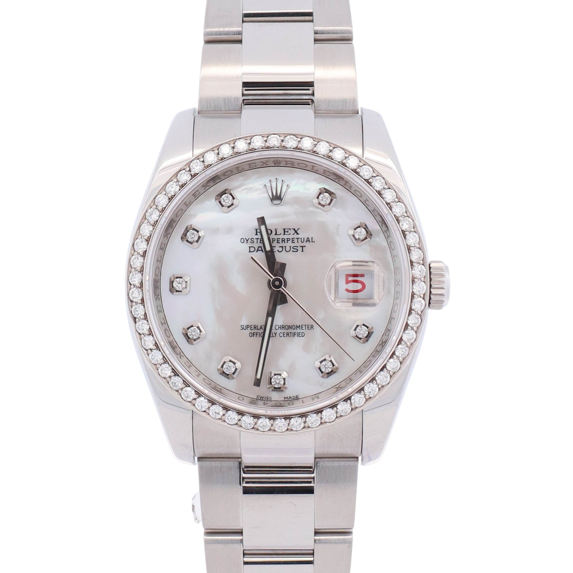 Rolex Datejust 36mm Mother Of Pearl Dial Watch Ref# 116234