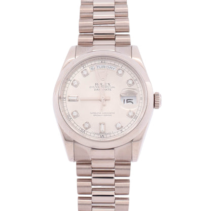 Rolex Day-Date 36mm Pave Dial Watch Reference# 118209