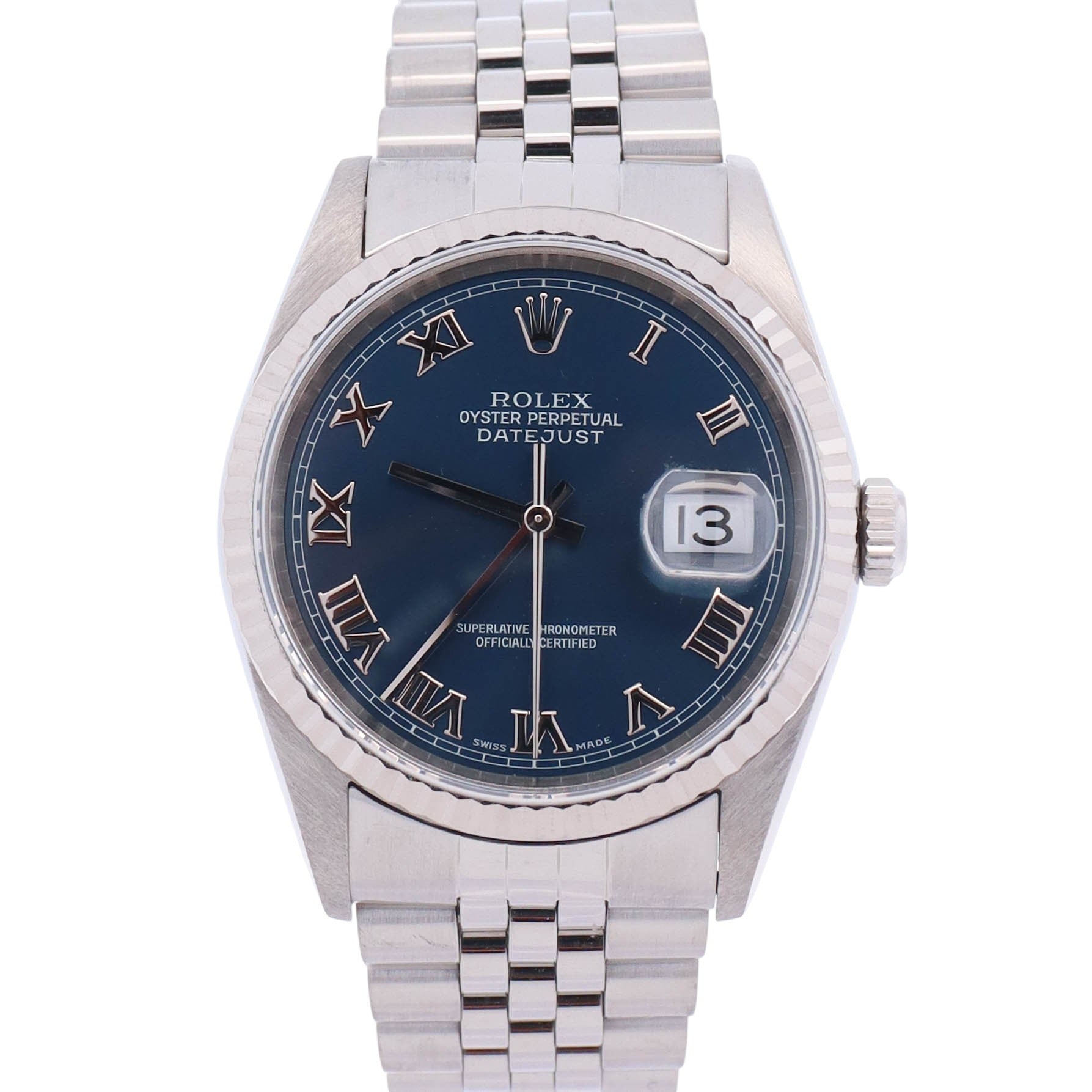 Rolex Datejust 36mm Blue Dial Watch Ref# 16234