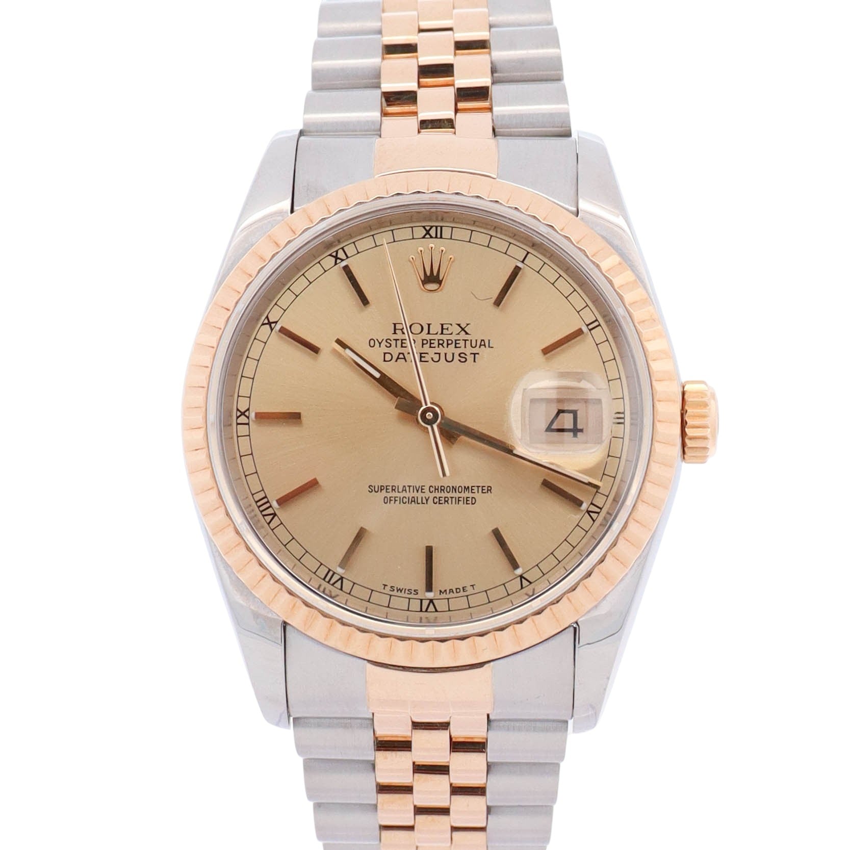Rolex Datejust 36mm Champagne Dial Watch Ref# 16233