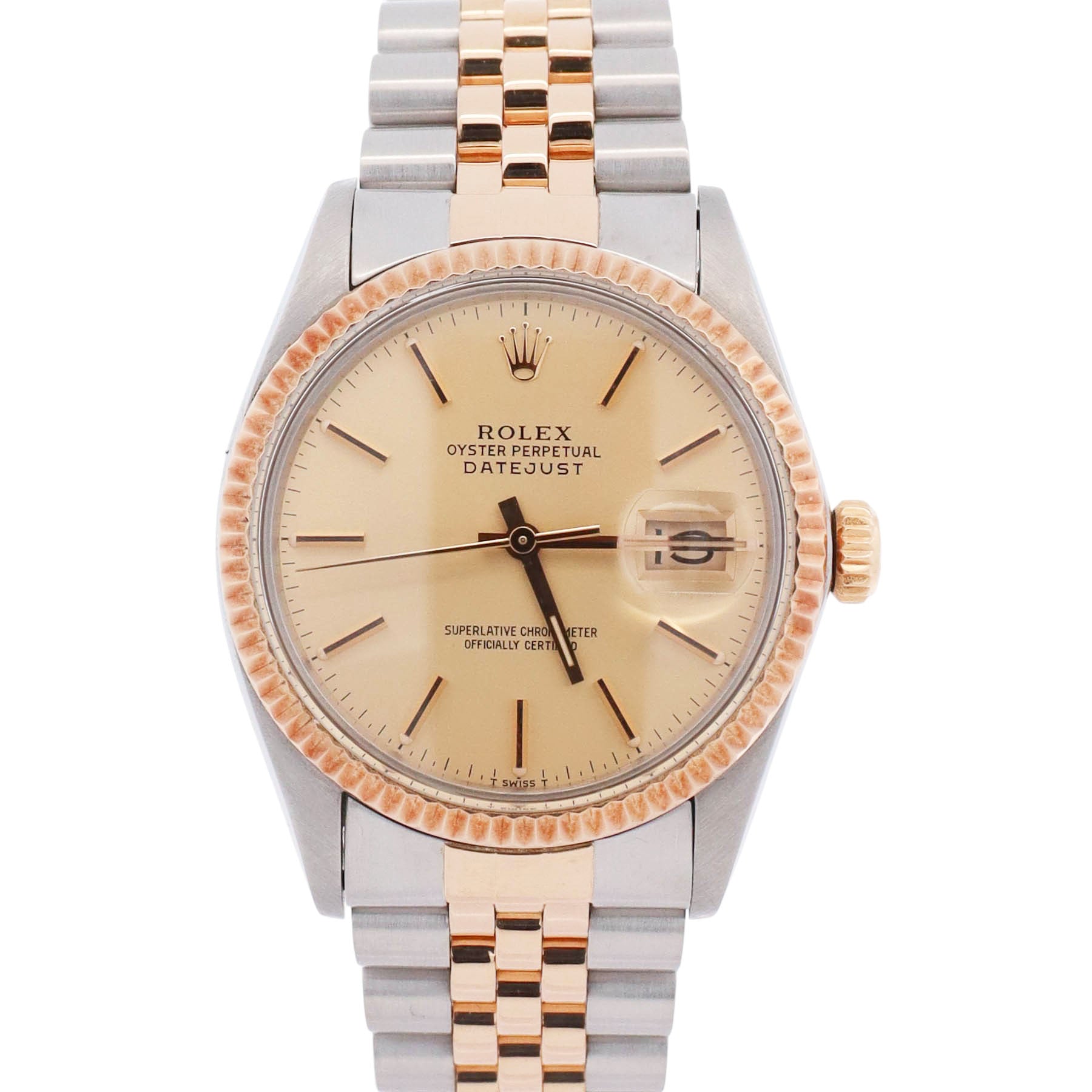 Rolex Datejust 36mm Champagne Dial Watch Ref# 16013