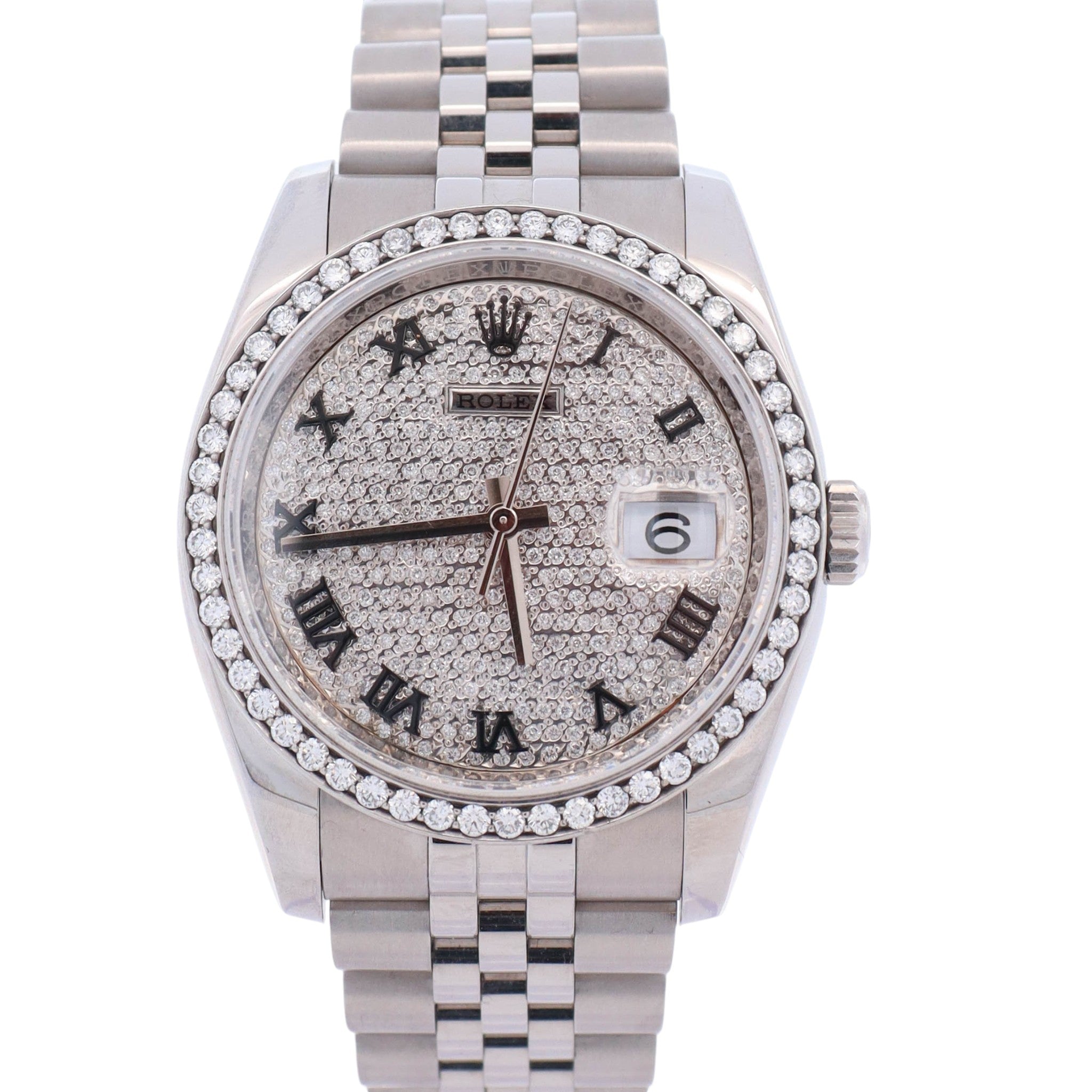 Rolex Datejust 36mm Pave Dial Watch Ref# 116200