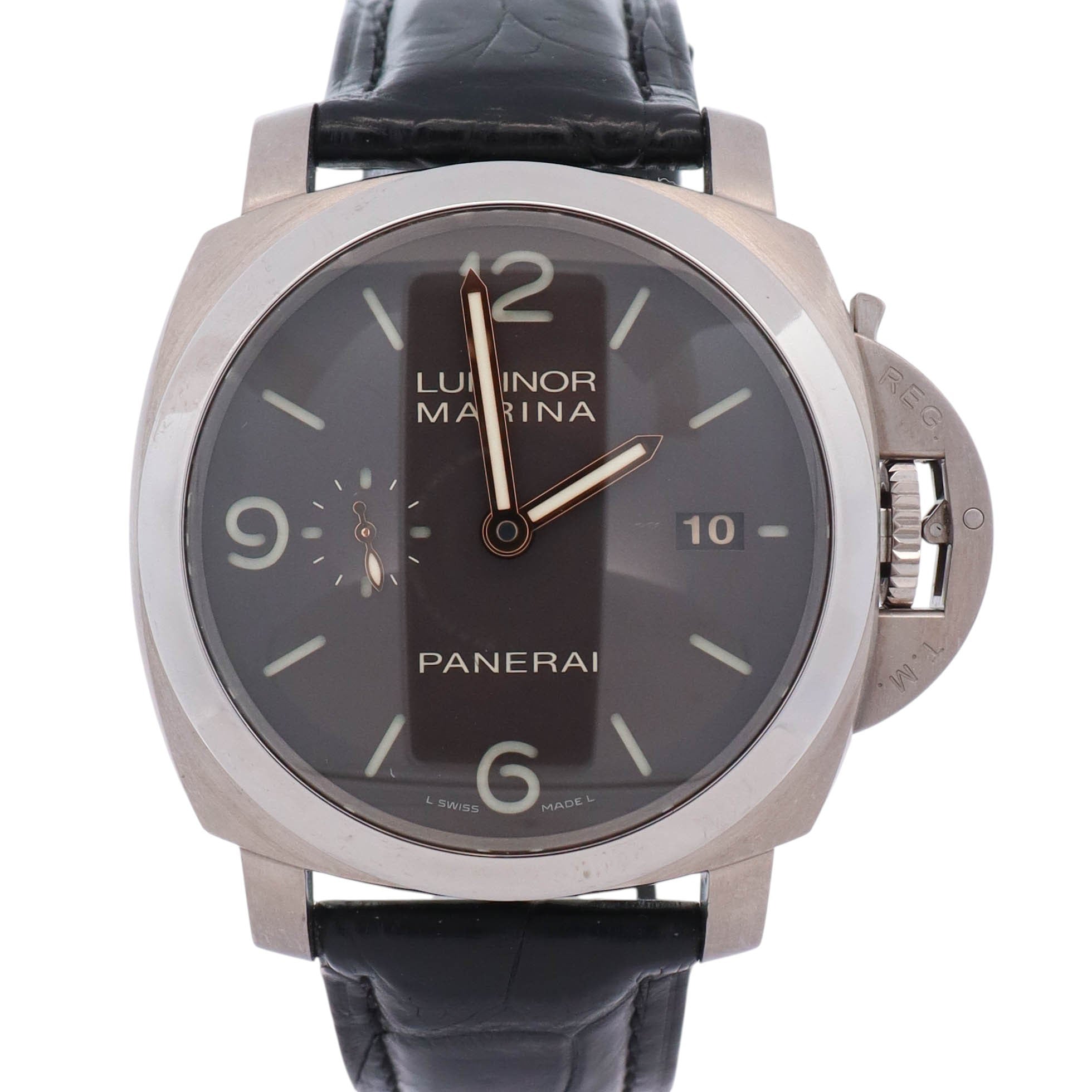 Panerai Luminor 1950 Marina 3 Days 44mm Brown Dial Watch Ref# PAM00351