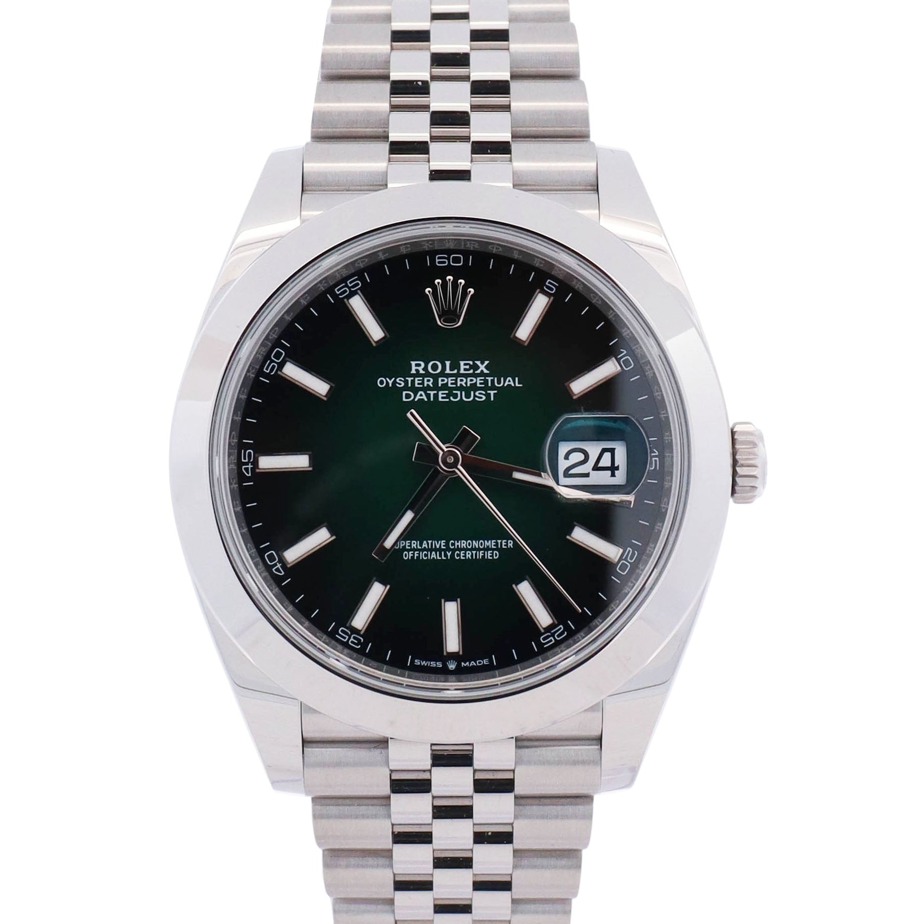 Rolex Datejust 41mm Green Ombre Dial Watch Ref# 126300