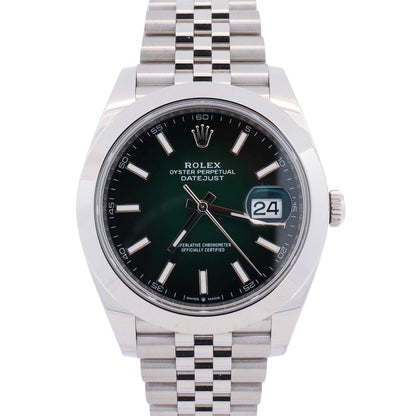 Rolex Datejust 41mm Green Ombre Dial Watch Ref# 126300