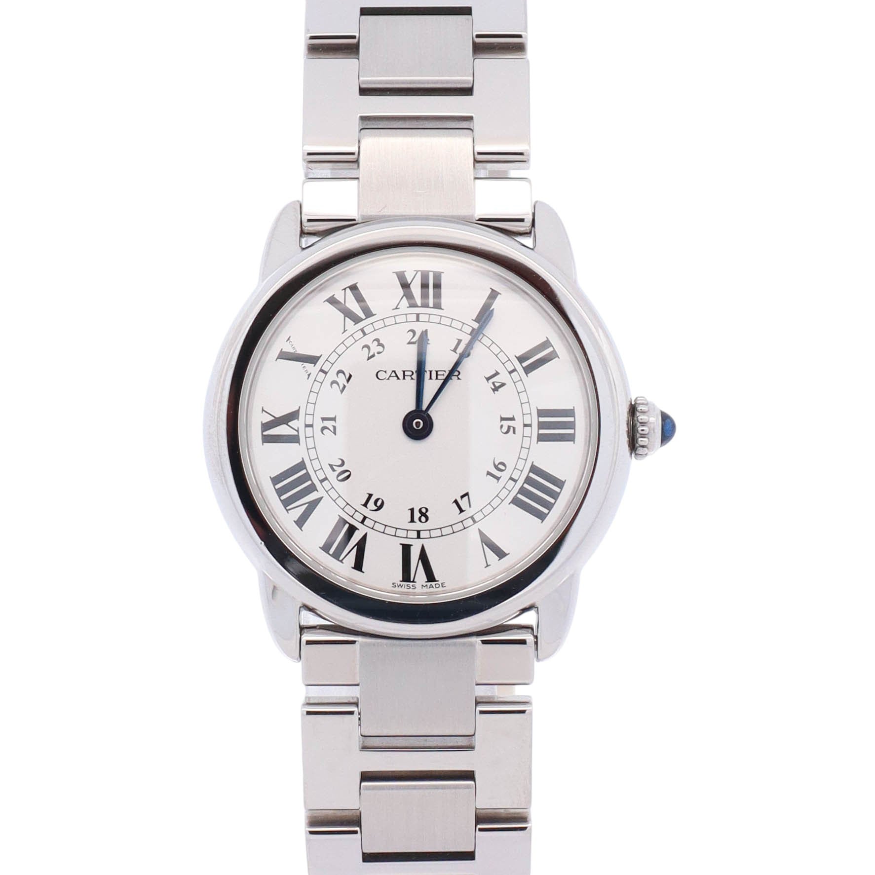 Cartier Ronde Solo 29mm Silver Roman Dial Watch Ref# W670100