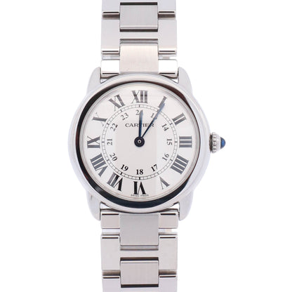 Cartier Ronde Solo 29mm Silver Roman Dial Watch Ref# W670100