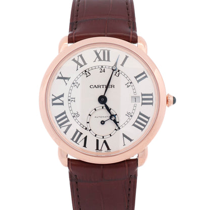 Cartier Ronde Louis Rose Gold 40mm Silver Dial Watch Ref# W6801005