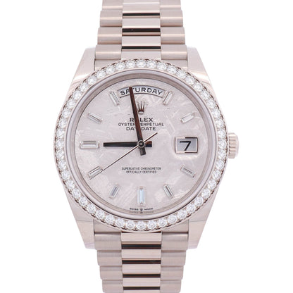 Rolex Day-Date White Gold 40mm Metorite Dial Watch Ref# 228349RBR