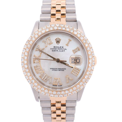 Rolex Datejust 36mm Aftermarket MOP Dial Watch Ref# 16233