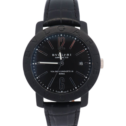 Bvlgari Carbongold 40mm Black Dial Watch Ref# BB40CL