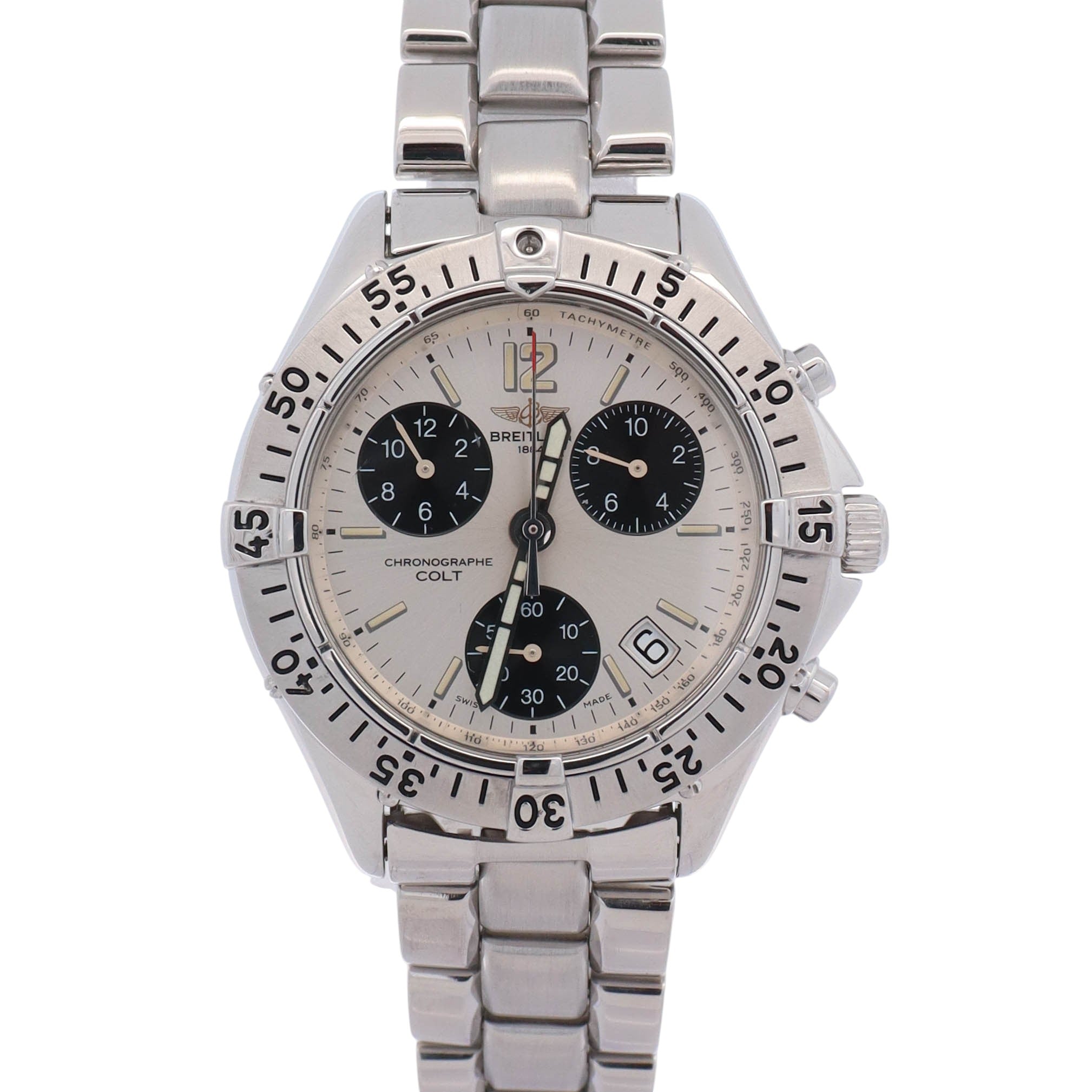 Breitling Colt 38mm Silver Dial Watch Ref# A53035