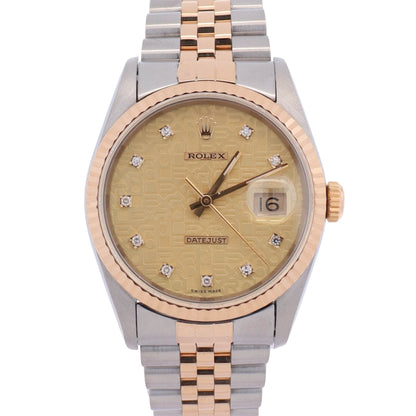 Rolex Datejust 36mm Champagne Dial Watch Ref# 16233
