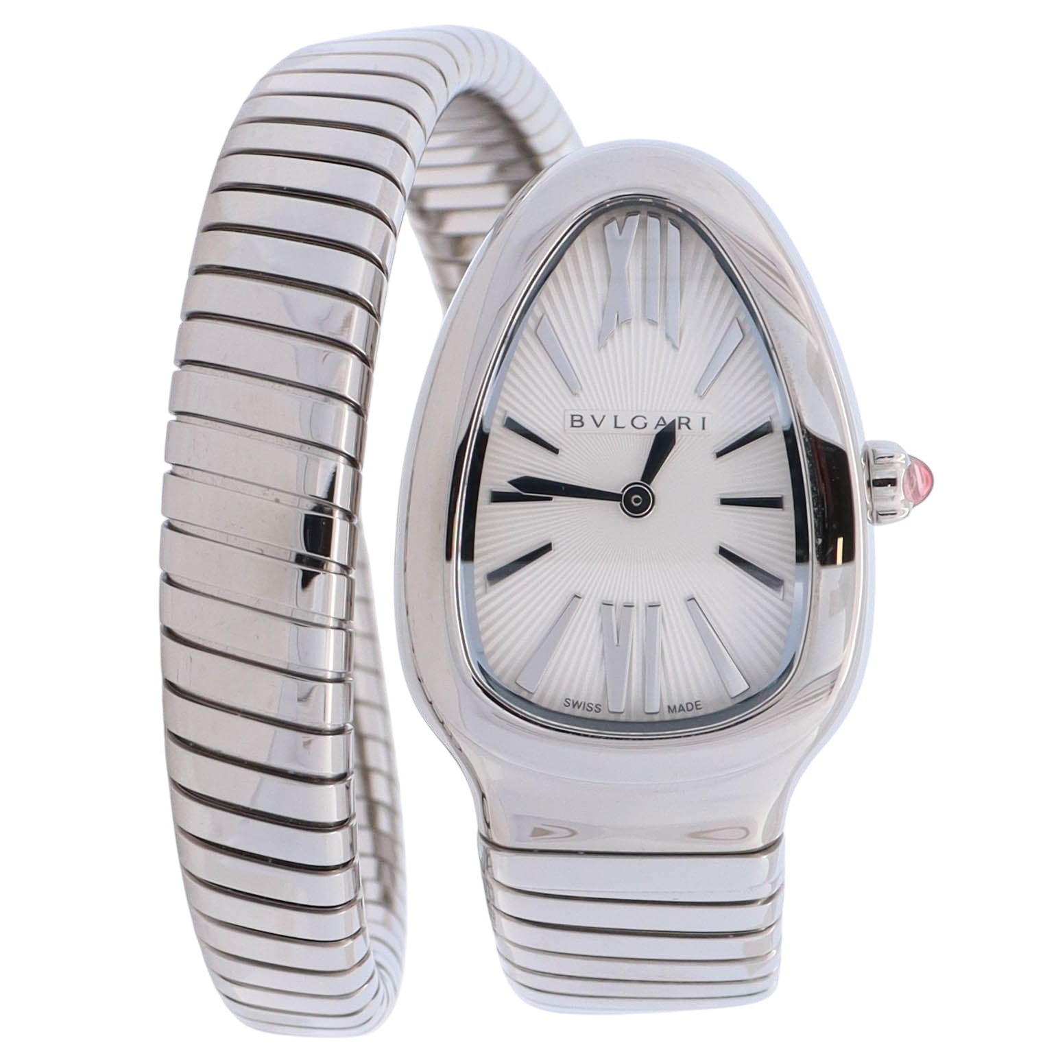 Bvlgari Serpenti Tubogas 35mm Silver Dial Watch Ref# 101828