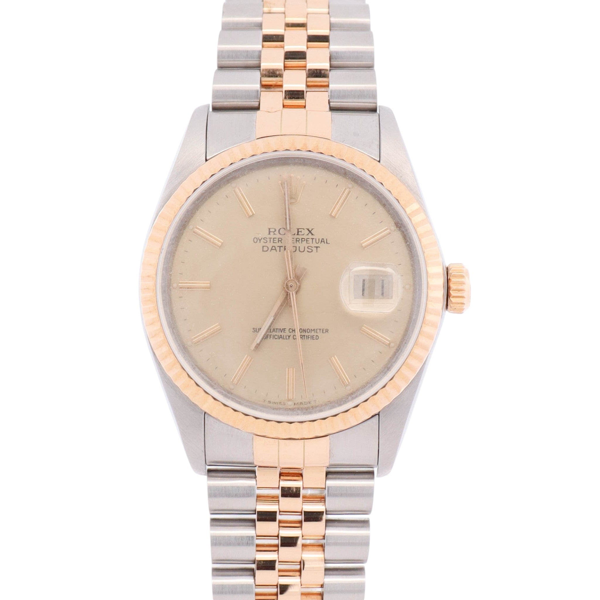 Rolex Datejust 36mm Champagne Dial Watch Ref# 16013