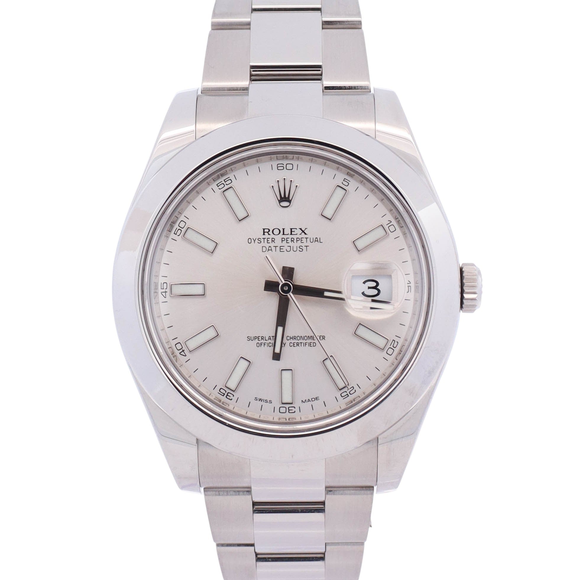 Rolex Datejust 41mm Silver Dial Watch Ref# 116300