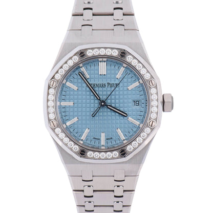 Audemars Piguet Royal Oak 34mm Ice Blue Dial Watch Ref# 77451ST.ZZ.1361ST.01