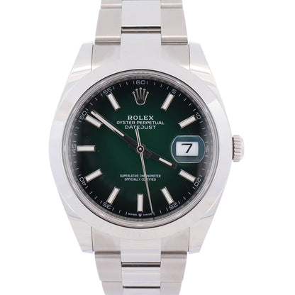 Rolex Datejust 41mm Green Ombre Dial Watch Ref# 126300