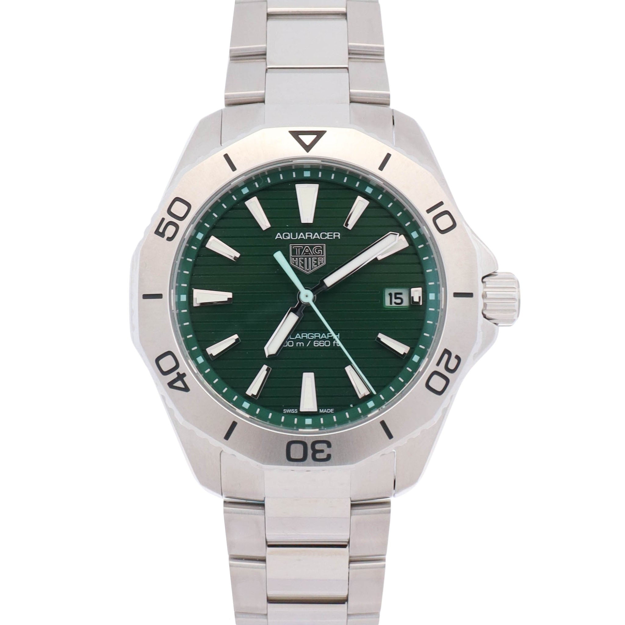 Tag Heuer Aquaracer 40mm Green Dial Watch Ref# WBP1115.BA0000
