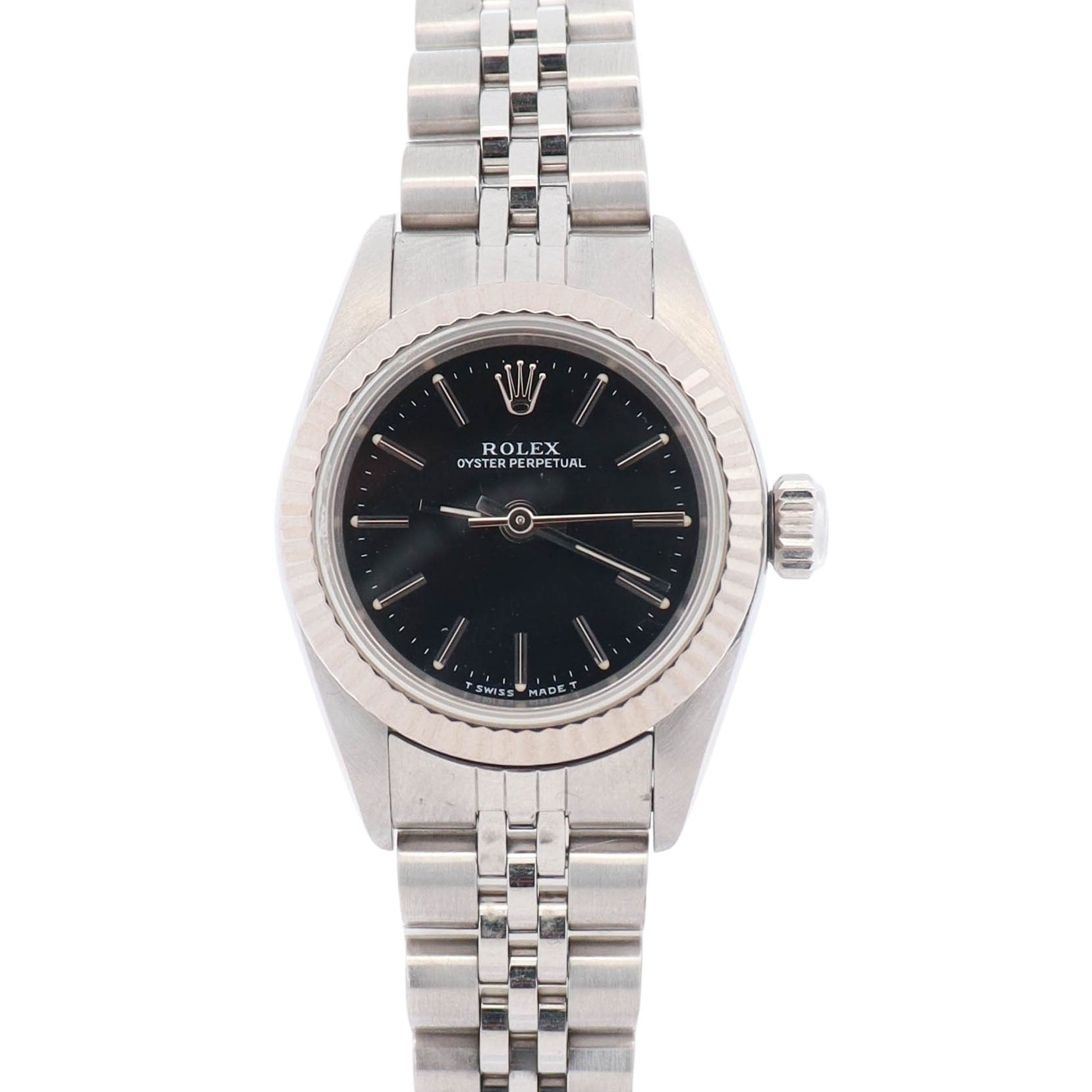Rolex Oyster Perpertual 26mm Black Stick Dial Watch Ref# 67194