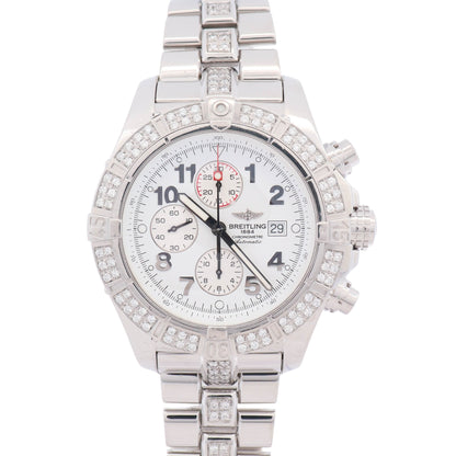 Breitling Super Avenger 48mm White Dial Watch Ref# A13370