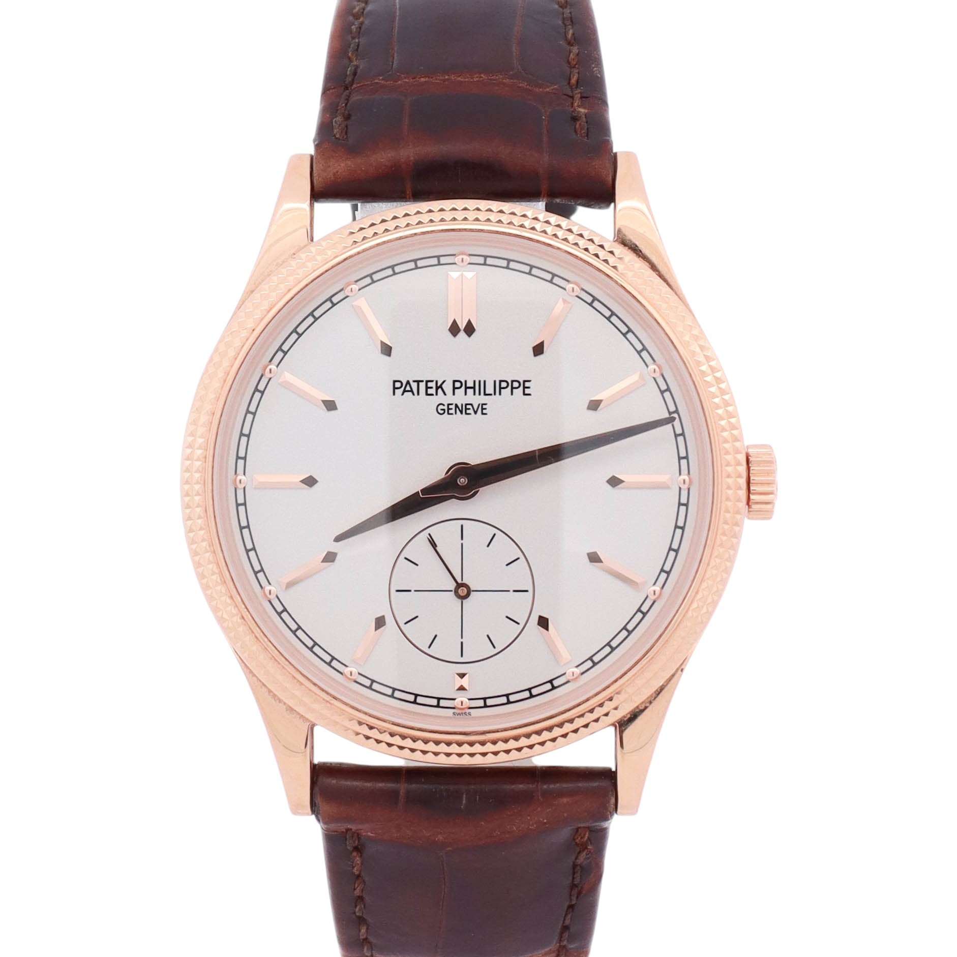 Patek Philippe Calatrava 39mm White Dial Watch Ref# 6119R-001