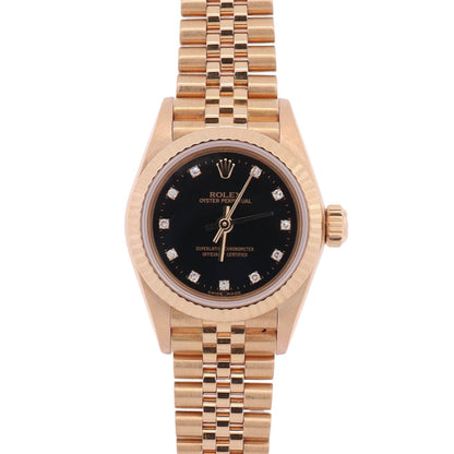 Rolex Oyster Perpertual 24mm Black Dial Watch Ref# 67198