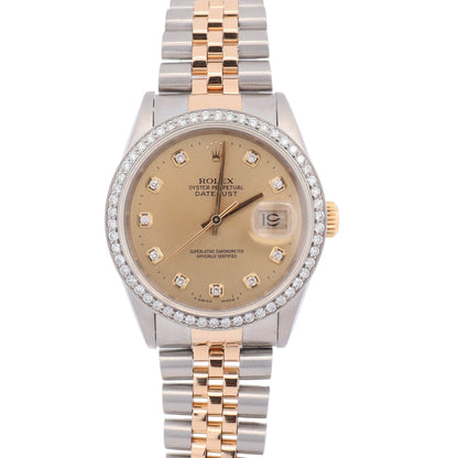 Rolex Datejust 36mm Champagne Dial Watch Ref# 16233