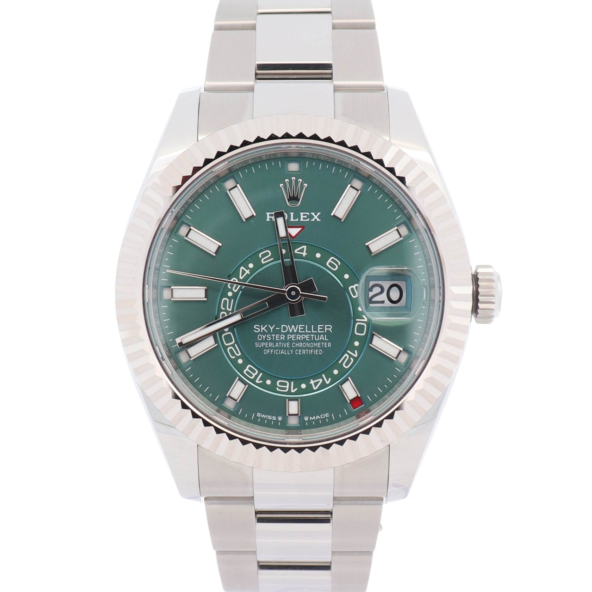 Rolex Sky-Dweller 42mm Green Dial Watch Ref# 336934