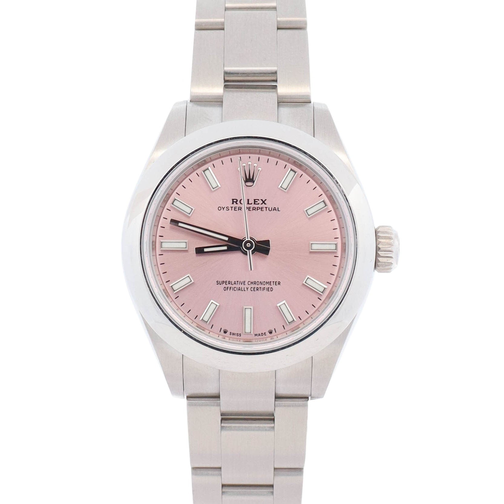 Rolex Oyster Perpetual 28mm Pink Dial Watch Ref# 276200