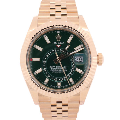 Rolex Sky-Dweller 42mm Green Dial Watch Ref# 336938