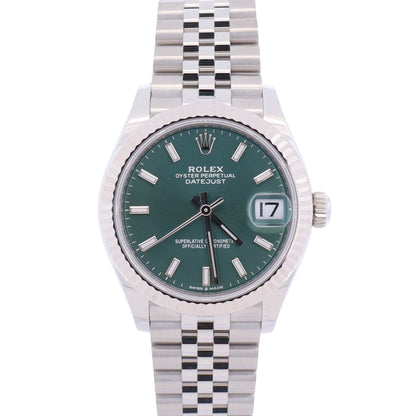 Rolex Datejust 31mm Green Dial Watch Ref # 278274