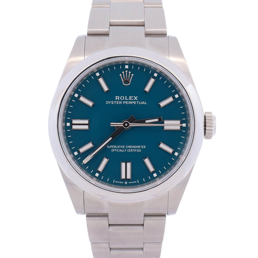 Rolex Oyster Perpetual 41mm Blue Dial Watch Ref# 134300