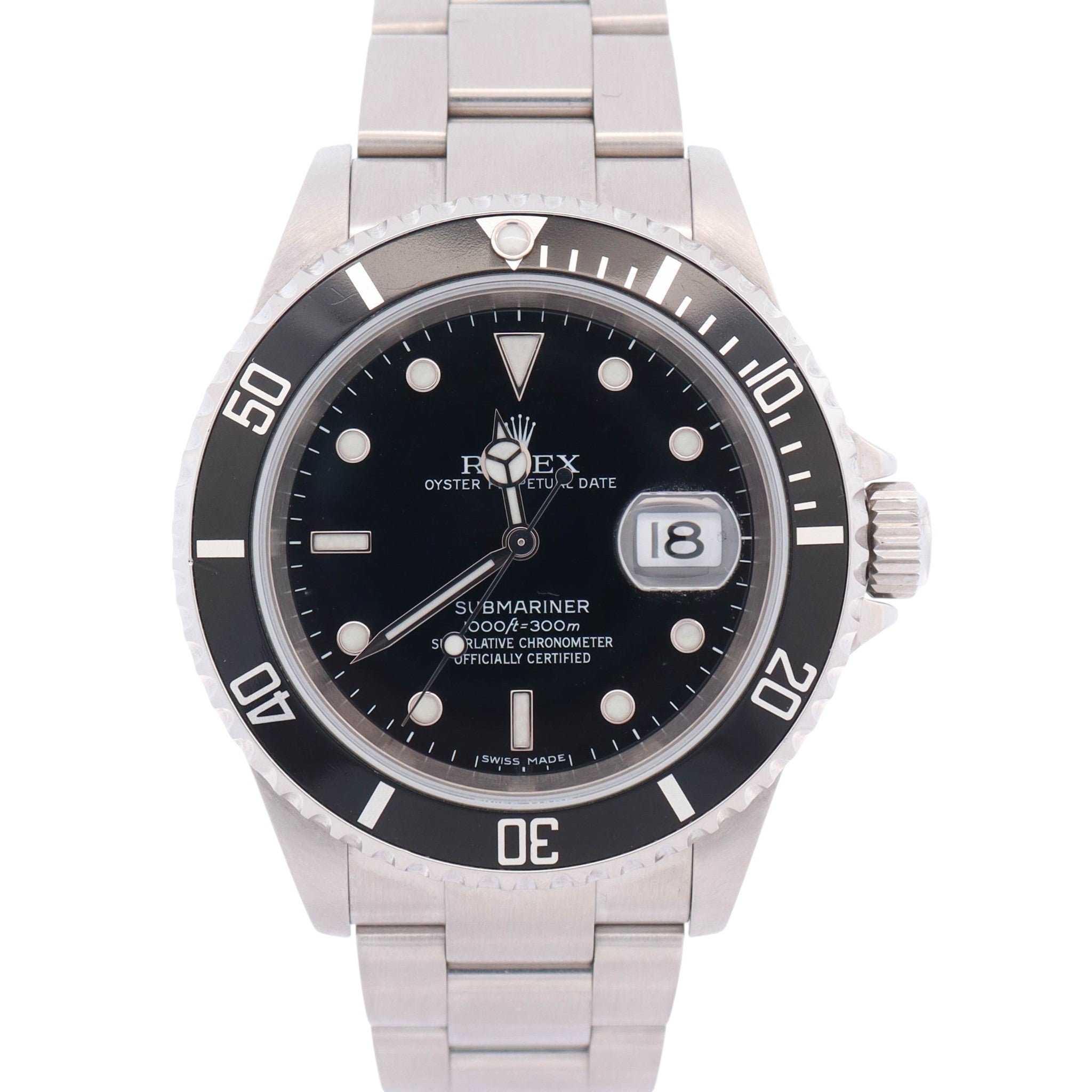 Rolex Submariner Stainless Steel 40mm Black Dial Watch Ref# 16610
